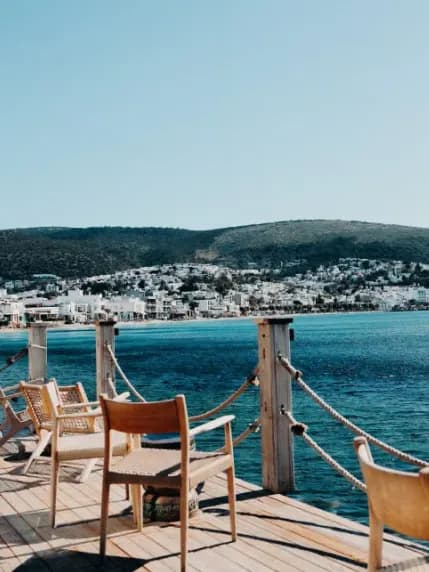 A deck with chairs for enjoying the sea view