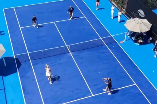 Aerial view of a tennis court at Mouratoglou Tennis Center
